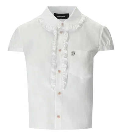 Dsquared2 Little Ruffled White Shirt