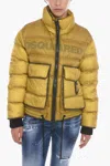 Dsquared2 Lived-in Iceberg Down Jacket With Knitted Cuffs In Yellow