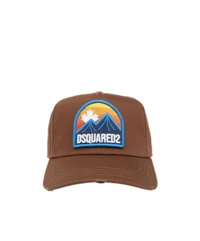 Dsquared2 Logo-appliqué Baseball Cap In Brown