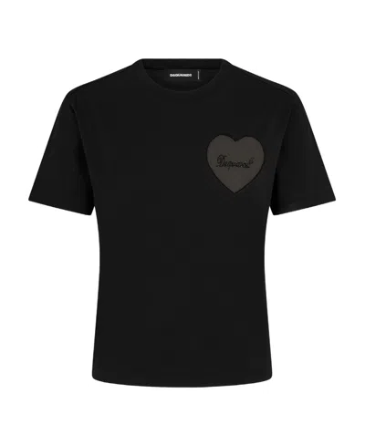 DSQUARED2 DSQUARED2 HEART TULLE DETAILED T-SHIRT