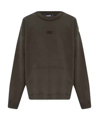 Dsquared2 Logo-appliqué Crewneck Sweatshirt In Black