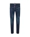 Dsquared2 Blue Jeans With Belt Loops And Logo Patch On The Rear In White