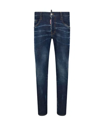 Dsquared2 Logo-appliqué Slim-cut Jeans In White