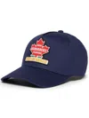 Dsquared2 Baseball Cap With Maple Leaf Patch In Blue