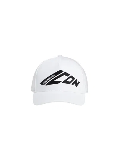 Dsquared2 Logo Applique Baseball Cap In White