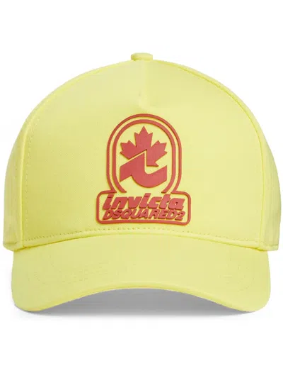 Dsquared2 Logo Applique Baseball Cap In Yellow