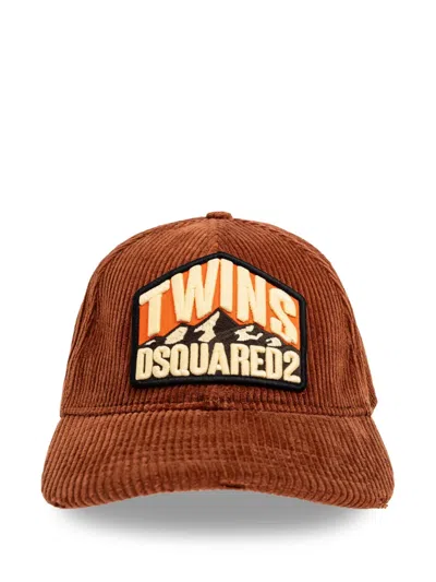 Dsquared2 Logo-appliqué Cap In Brown