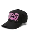 Dsquared2 Solid Color Recycled Teeneger Cap With Rhinestones Detail In Schwarz