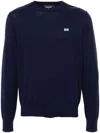 Dsquared2 Crewneck Cotton Sweater In Blue