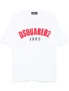 Dsquared2 Crew Neck D2 Sherpa T-shirt With Logo Patch In White