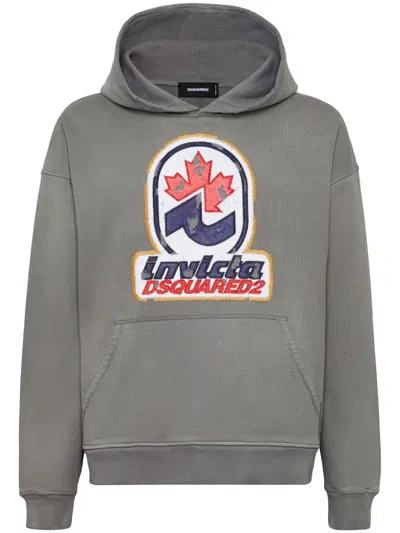 Dsquared2 Hoodie Mit Logo-applikation In Grau