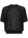 Dsquared2 Logo-appliqué Mesh T-shirt In Black