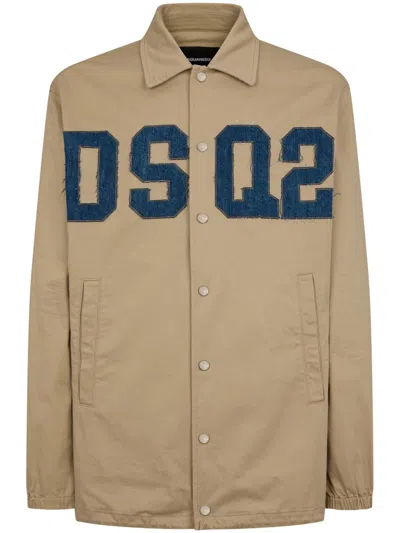 DSQUARED2 LOGO-APPLIQUÉ SHIRT JACKET