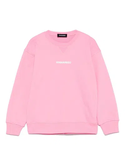 Dsquared2 Kids' Logo-appliqué Sweatshirt In Pink