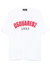 Dsquared2 Crew Neck D2 Sherpa T-shirt With Logo Patch In White
