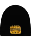 Dsquared2 Black Logo-applique Wool Beanie Hat In 黑色
