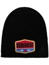 Dsquared2 Logo-appliqué Wool Beanie In Black