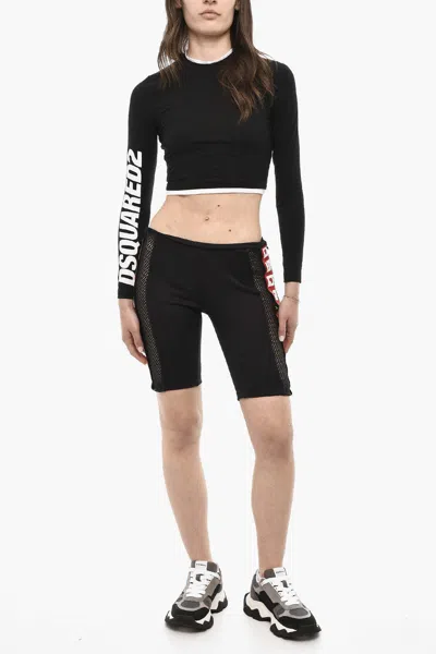 Dsquared2 Logo Band Biker Shorts In Black