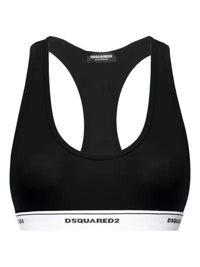 Dsquared2 Logo Band Bra In Black