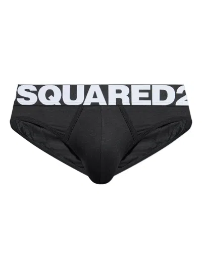 Dsquared2 Logo-band Briefs In Black