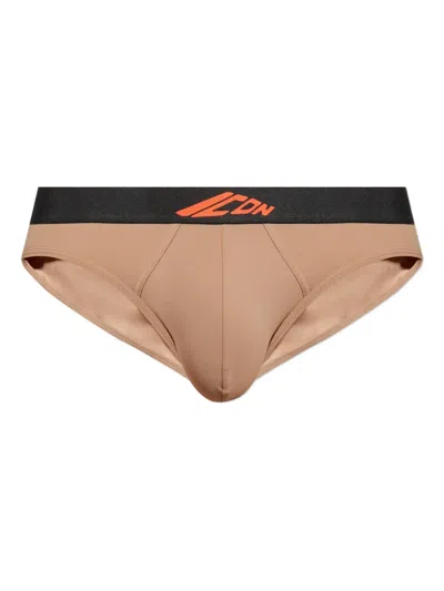 Dsquared2 Logo-band Briefs In Brown