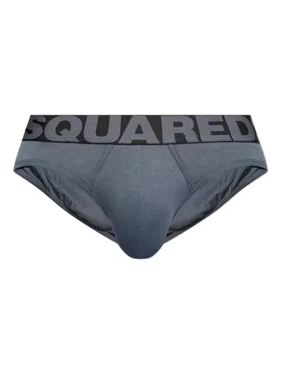 Dsquared2 Logo-band Briefs In Gray