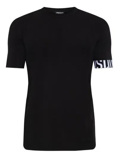 Dsquared2 Logo-band Short-sleeve T-shirt In Black