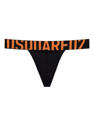 Dsquared2 Logo-band Thong In Black