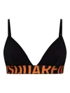 Dsquared2 Logo-band Triangle Bra In Black