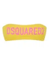 Dsquared2 Logo Bandeau Bikini Top In Yellow