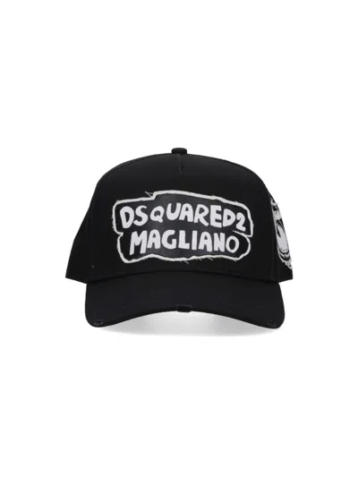 DSQUARED2 LOGO BASEBALL CAP - BLACK