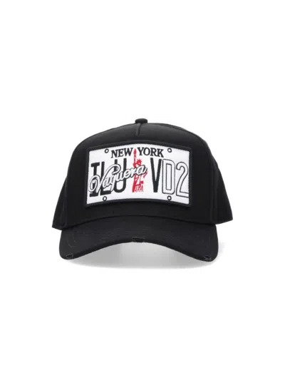 DSQUARED2 LOGO BASEBALL CAP - BLACK