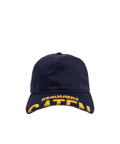 Dsquared2 Logo Baseball Cap In Yellow