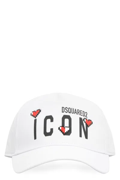 Dsquared2 Icon Heart Pixel Baseball Cap In White