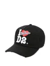 Dsquared2 Distressed Logo-detail Baseball Cap In Black