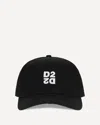 Dsquared2 Structured Black Baseball Cap Embroidered Logo In Black