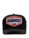 Dsquared2 Distressed Logo Patch Baseball Cap In Nero