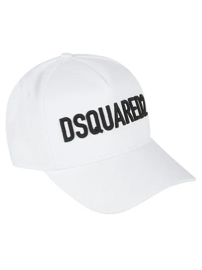 Dsquared2 Logo Baseball Cap In White/black