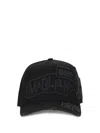 Dsquared2 Black Baseball Cap With Logo Patches Men In Black