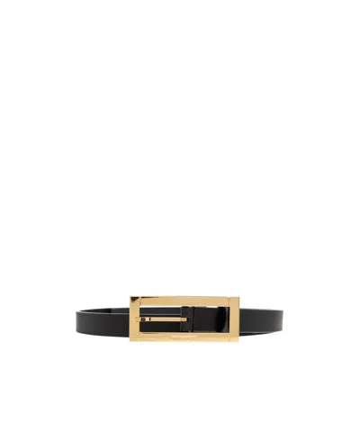 DSQUARED2 RECTANGULAR-BUCKLE LEATHER BELT