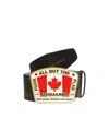 Dsquared2 Leaf Detail Buckle Adjustable Fit Belts In Black