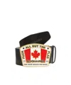 Dsquared2 Leaf Detail Buckle Adjustable Fit Belts In Black