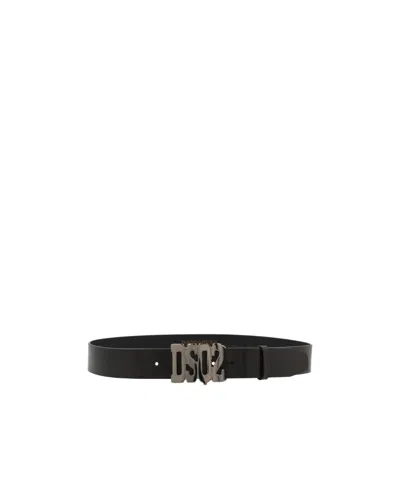 Dsquared2 Logo Belt In Black
