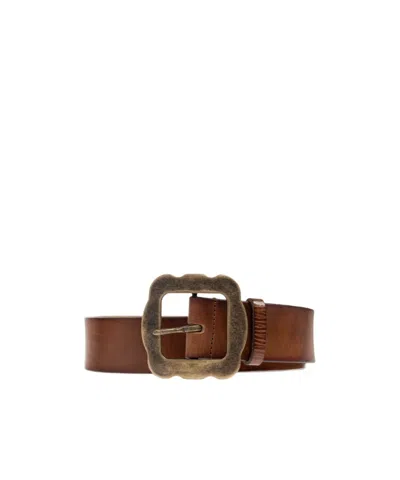 DSQUARED2 LEATHER SQUARE-BUCKLE BELT