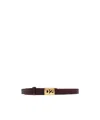 Dsquared2 Logo-plaque Pebbled Leather Belt In Brown