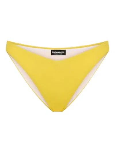 Dsquared2 Logo Bikini Bottoms In Yellow