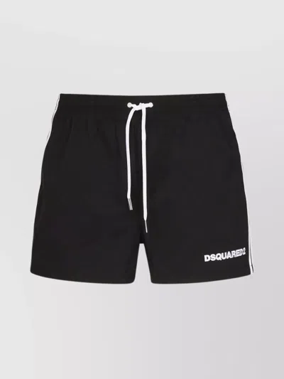 Dsquared2 Logo Black Swim Shorts Midi