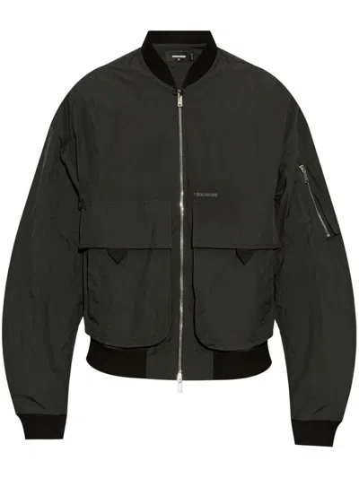 Dsquared2 Logo Bomber Jacket In Black