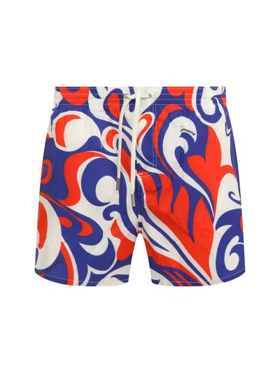 Dsquared2 Abstract Pattern Boxer Swim Shorts In Multi
