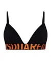 Dsquared2 Logo-band Triangle Bra In Black